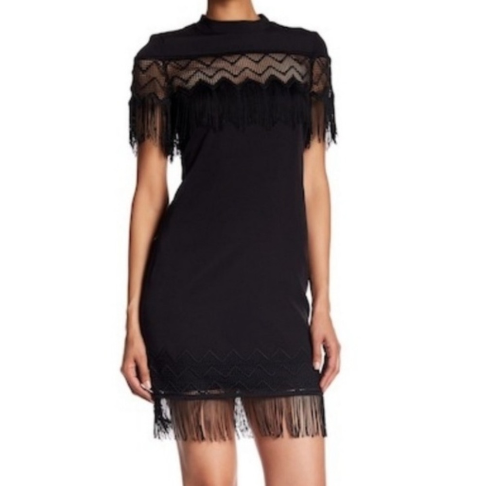 FRINGE DRESS SZ 8 - LAUNDRY BY SHELLI SEGAL